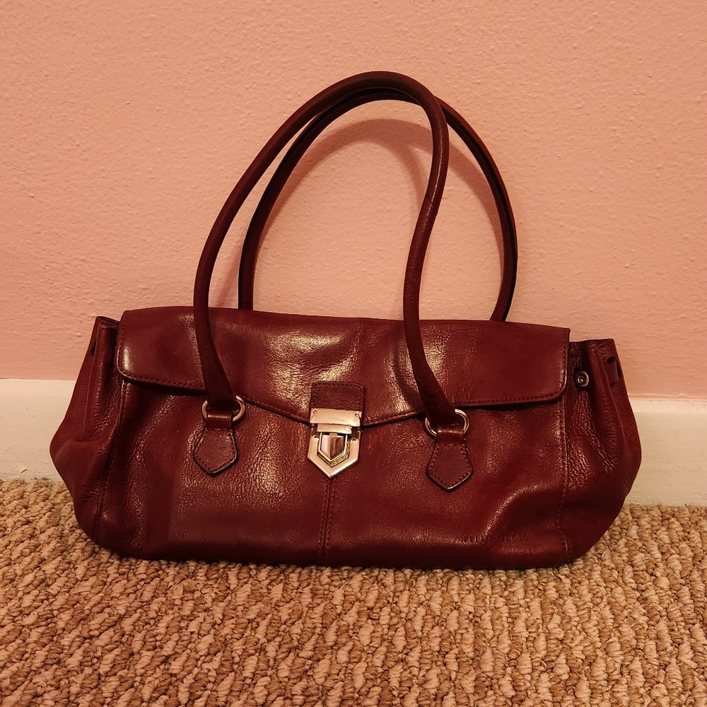 Pelle Studio, red leather baguette purse